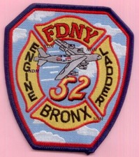 New York City Fire Dept Engine  52 Ladder 52 Patch - Plane