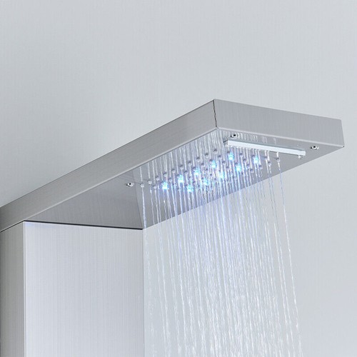 LED Panel de Ducha Moderna Acero Inoxidable Columna de Hidromasaje Para Baño - Imagen 38 de 207