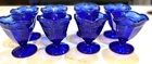 8 Vintage Anchor Hocking Cobalt Blue Tulip Ice Cream Sundae Glasses/ Dishes