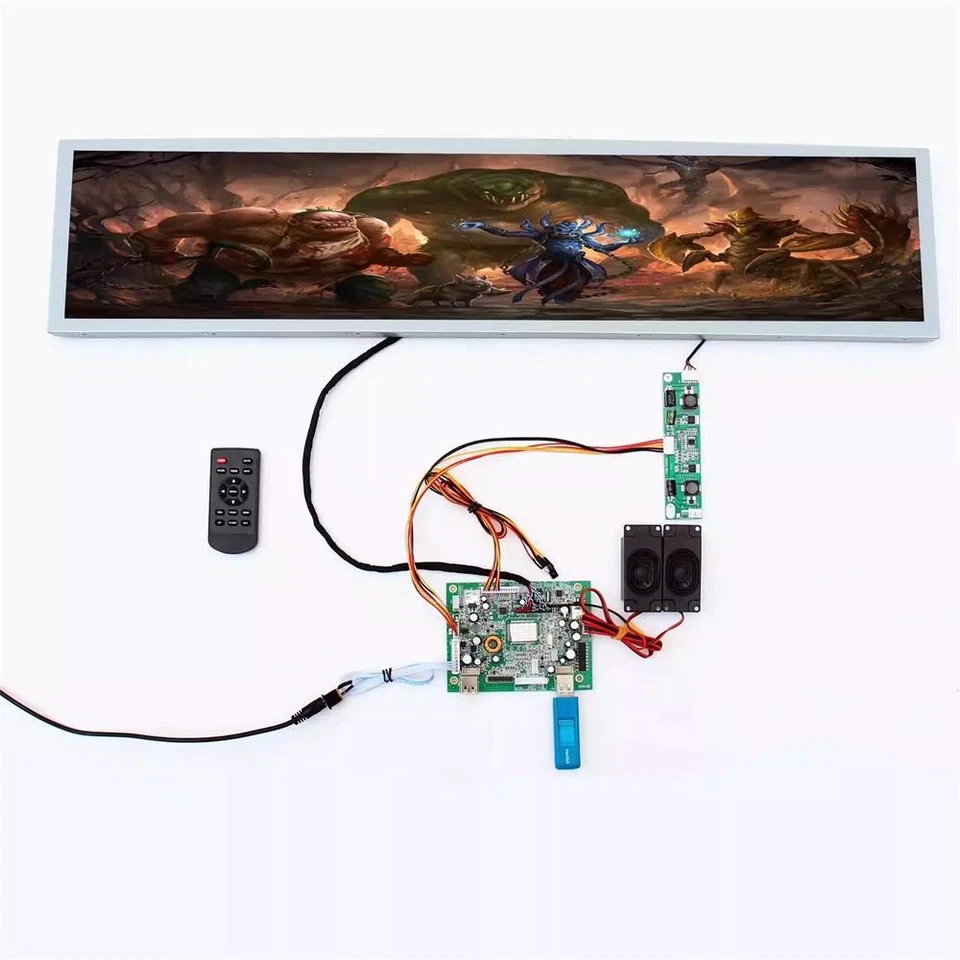  IPS DV280FBM-NB1 28" 1920X360 Wide Bar LCD Screen HD MI VGA LVDS Control Board - Image 3 of 4