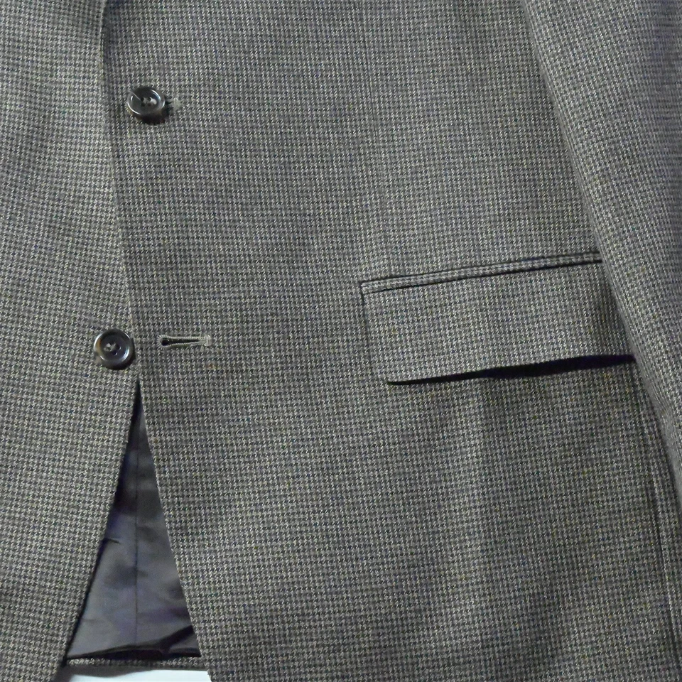 IZOD 42R Marrón Pata de Gallo Parches en el Codo Hombres Blazer Traje Chaqueta Abrigo Deportivo Foto 3 de 4