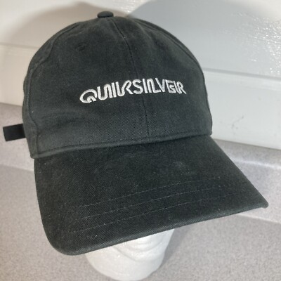 Quiksilver Hat Adult Strapback Black Cotton Baseball Cap Trucker Beach Surfer