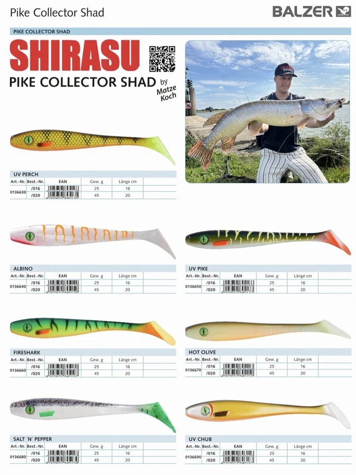 Balzer Shirasu Pike Collector Shad Matze Koch UV-aktiv Hecht Zander Gummifisch - Bild 3 von 4