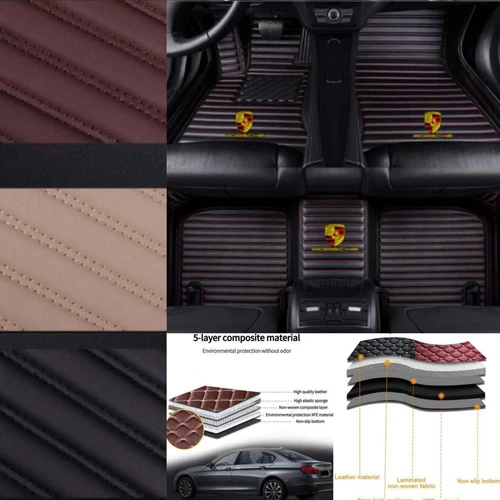 For Porsche All Models Car Floor Mats Waterproof Custom Auto Pu Leather Carpets - Picture 21 of 33