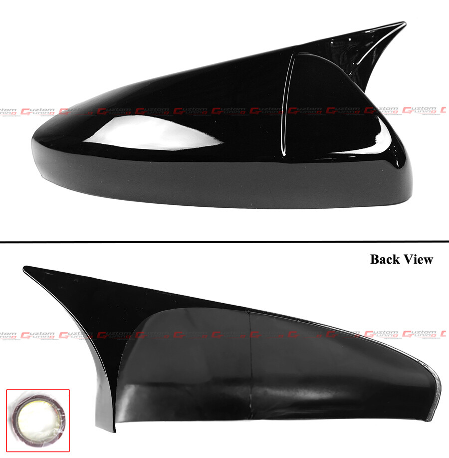 Carbon Fiber Mirror Caps Glossy Black Carbon Fiber Ox Horn