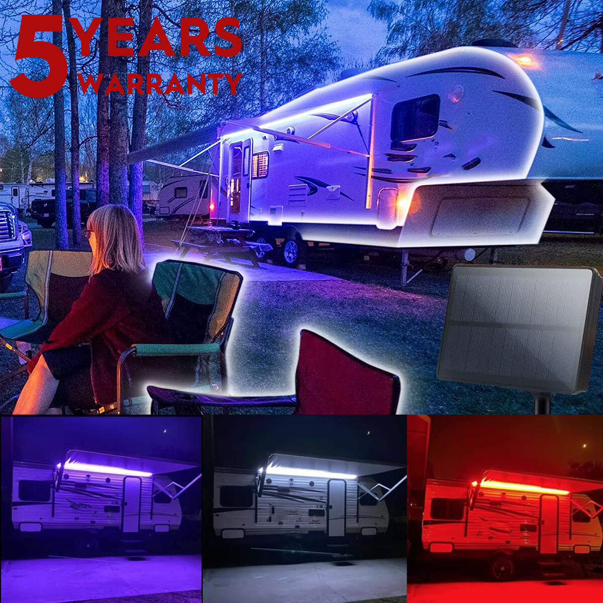 RGB IR Remote Control Interior & Exterior RV LED Camper Awning