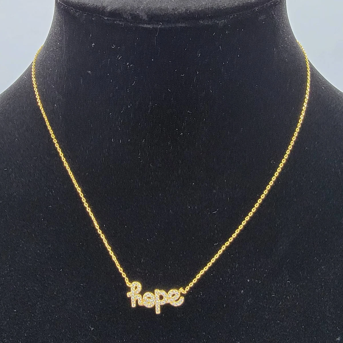 Adornia 14K Gold Plated Sterling Silver Vermeil HOPE Necklace