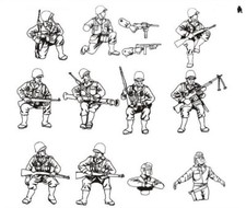 Hat 1/72 Scale WWII American Tank Riders & Crew  Contains 1 Sprue  8265