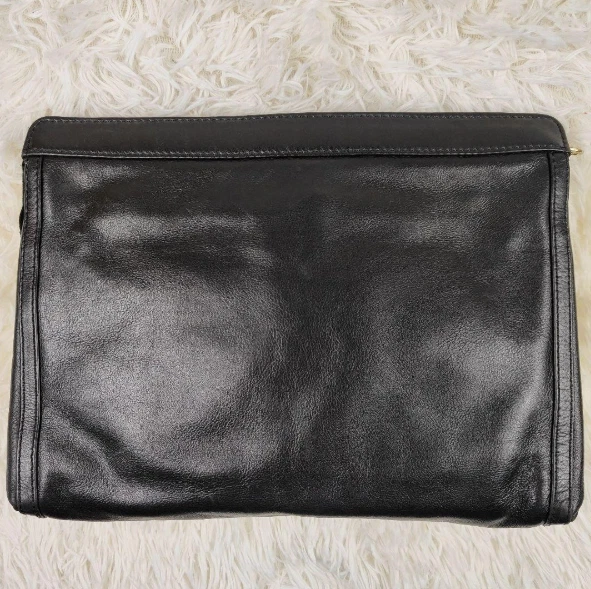 Pochette CELINE pelle nera logo raccordi in metallo con sacchetto antipolvere articoli moda