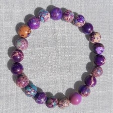 10mm Galaxy Sea Sediment Jasper Stone Beaded Bracelet for Inspiration Strength