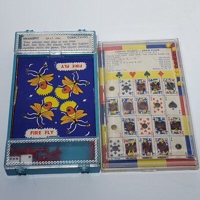 Lot of 2 VTG Comon Tatar Draw Poker Fire Fly Snakepit Dexterity Puzzles