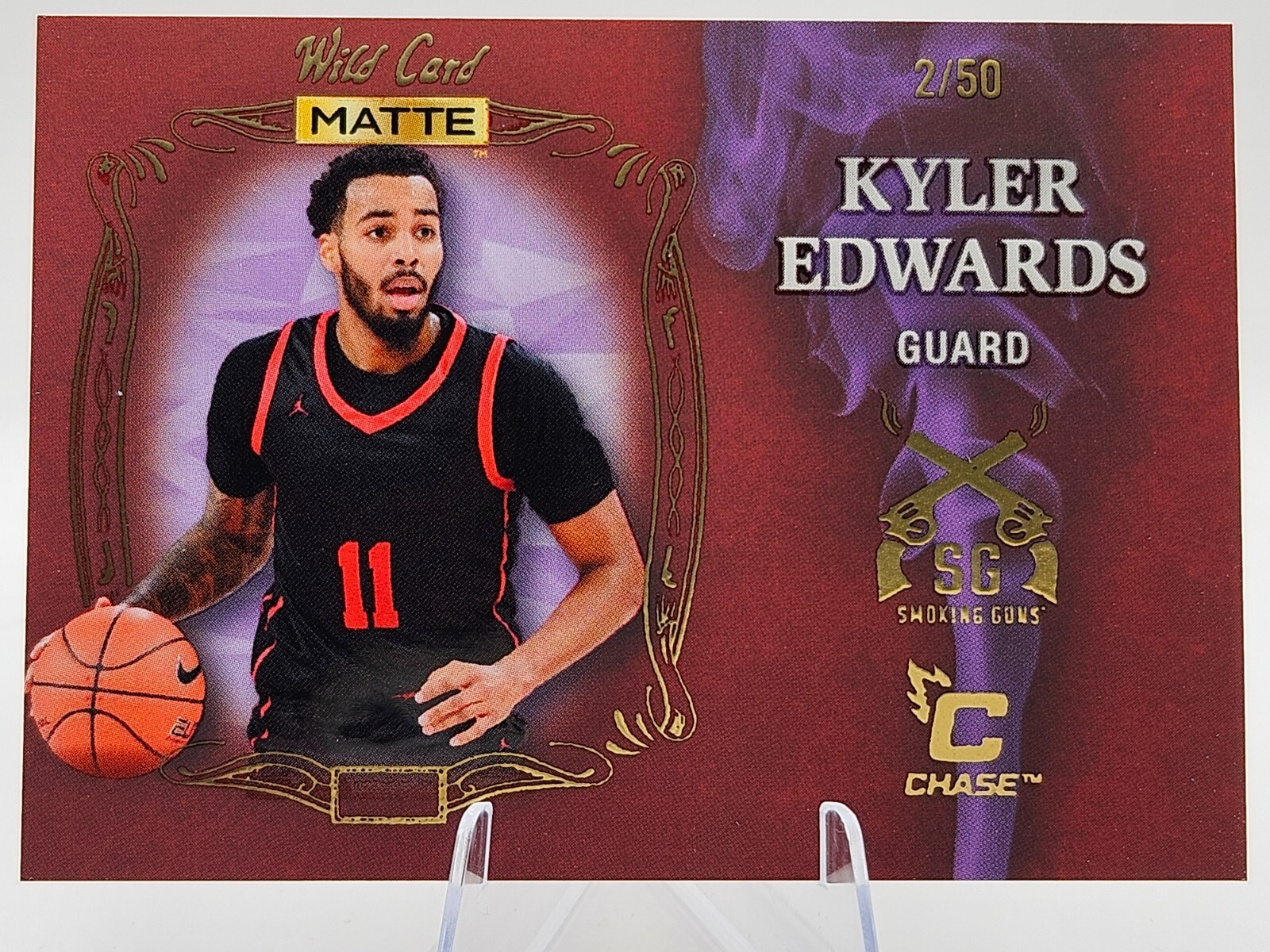 2022 Wild Card Matte Draft Smoking Gun- Purple Smoke 2 /50 kyler edwards sg-16