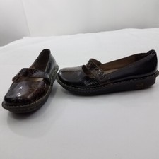Alegria Mary Janes Size 40 9.5 10 Snake Print Patent Brown Leather Comfort Flats