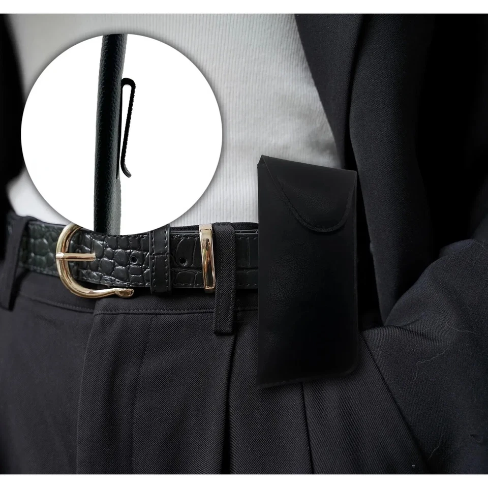 Soft black feltbags belt case cover pocket eye-wear reading sunglasses spectacle - Image 3 of 4