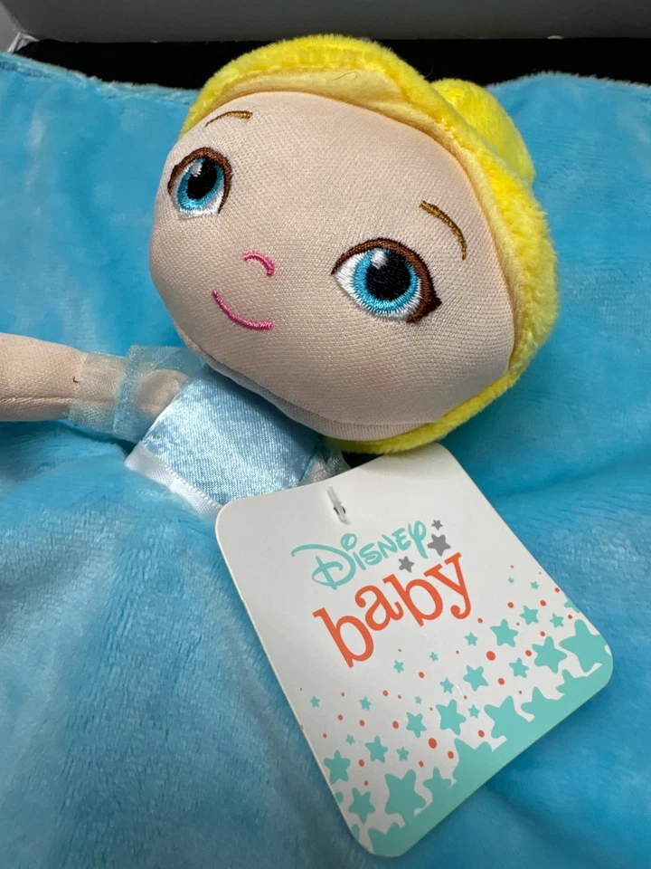 Disney Baby Cinderella Plush Security Blanket Lovey Blue & Pink 14" Soft Cuddly  - Image 4 of 4