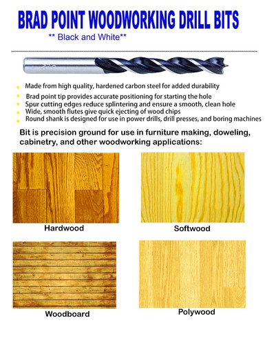 Broca de madera Brad Point 5/16 pulgadas Taladros para carpintería para madera blanda dura-5 piezas - Imagen 5 de 9