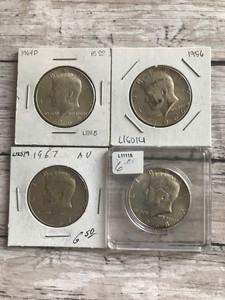 UNITED-STATES-SET-OF-4-JFK-KENNEDY-HALF-DOLLARS-40-SILVER-1964-1966-67-68-A1