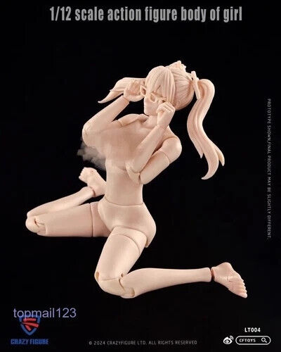 CRAZY FIGURE 1/12 LT004 Female Manga Head Carving Elemental Action Figure Toy - Picture 4 of 7