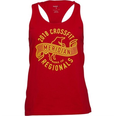 Reebok DAMEN CROSSFIT GAMES MER LOCATION TANK TOP   ROT   GRÖSSE 8-10   NEU MIT ETIKETT