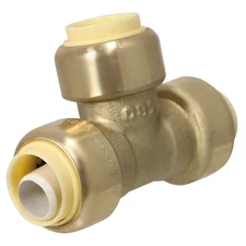 10 Pack XFITTING 1/2" Push Fit Tee w. 1 Disconnect Clip 1/2" Push to Connect Tee