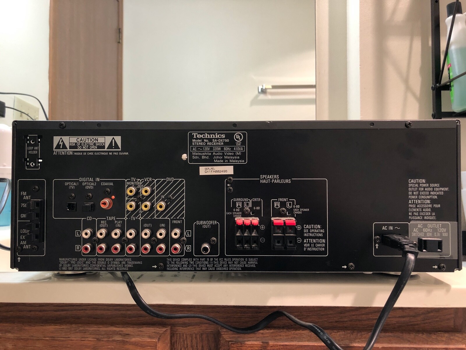 Technics Sa Dx750 5 1 Channel 500 Watt Receiver For Sale Online Ebay