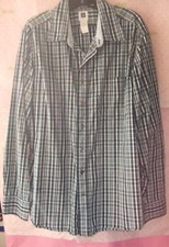 $50 GAP Mens dress shirt XL White Blue CHECKS...