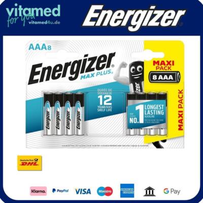 Energizer Max Plus AAA Micro LR03 Alkaline 1,5V Batterie 8er Blister