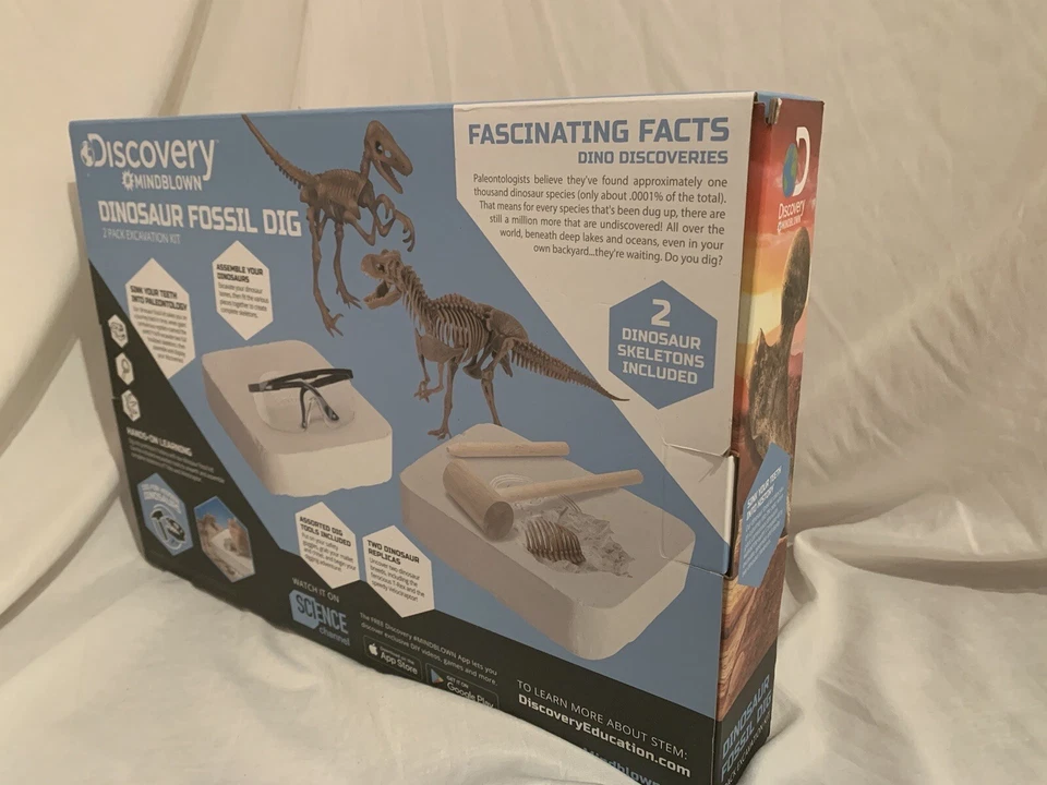 NUEVO descubrimiento alucinante dinosaurio fósil excavación paquete de 2 kit de excavación Foto 3 de 4