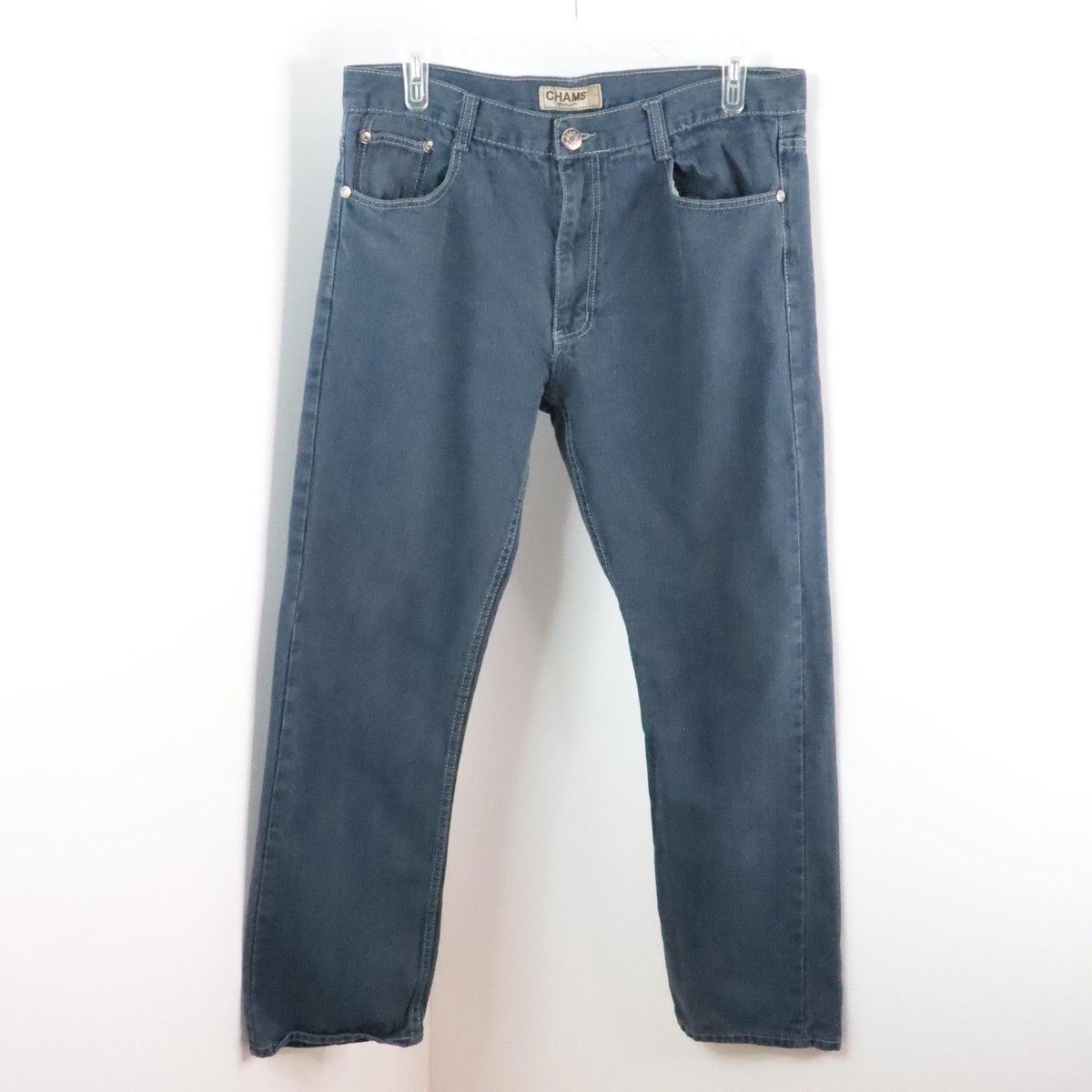 Chams Premium Men's 36 Cotton Denim Straight Leg Dark Wash Chams Premium Men's 36 Cotton Denim Straight Leg Dark Wash