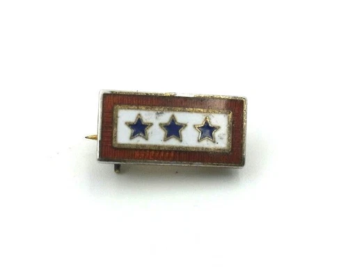 WW2 US Military Three Sons In Service Sterling Pin