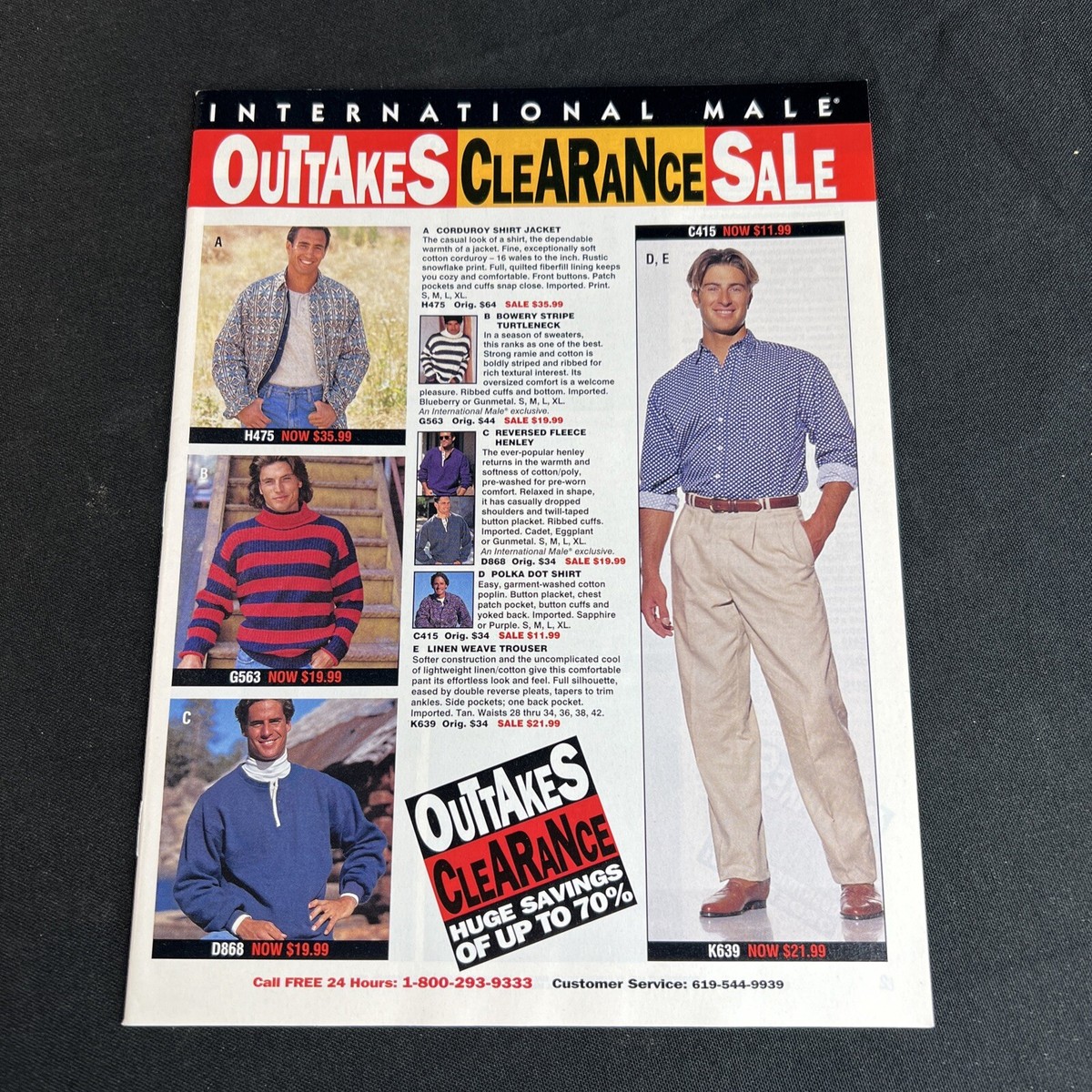 International Male 1990's Clearance Outtakes Men's Vintage Fashion