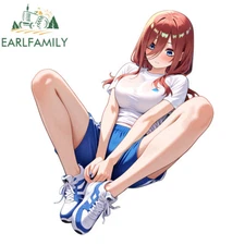 EARLFAMILY 5.1" Funny Nakano Lying Down Anime Car Decals Auto Body Vinyl Sticker