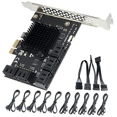 SATA Expansion Card 10 Ports,6Gbps PCI Express x1 to SATA 3.0 Controller Card