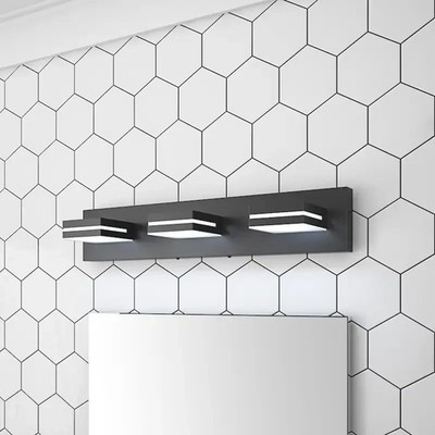 19.7in 3 Lghts Modern Blck LED Vanity Light Bathroom Mirror Wall Sconce Fixture