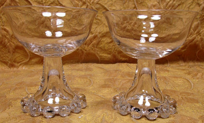 2 Imperial CANDLEWICK champagne/tall sherbet clear glass 4 3/8''h -4'' top-3'' base