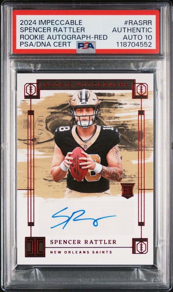 2024 PANINI IMPECCABLE #RASRR SPENCER RATTLER ROOKIE AUTOGRAPH-RED