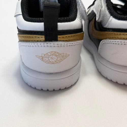 Jordan 1 Low Alt Toddler 6C White Black Gold Excellent DR9747-172 Easy Entry