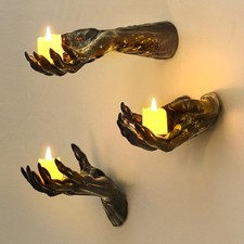 Halloween Decorations Indoor Gothic Decor: Pack of 3 Wall Mounted Hands Black