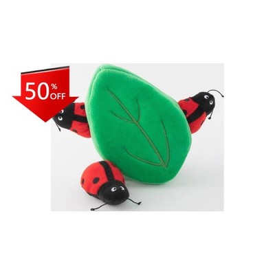 ZippyPaws Burrow Ladybug and Leaf Dog Toy: Interactive Plush, Occupy Activity