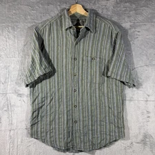 Vtg Territory Ahead Shirt Men Large Woven Multicolor Button Down Cotton Boho Hip