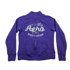 Aeropostale Full Zip Sweatshirt Purple Graphic Jacket Women  s M