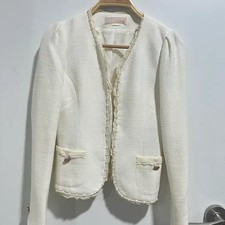 Original Juvie Tweed Pearl Point Gold Button Short Jacket