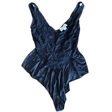 80s Gloria Vanderbilt teddy sheer nylon lingerie black made in USA vintage