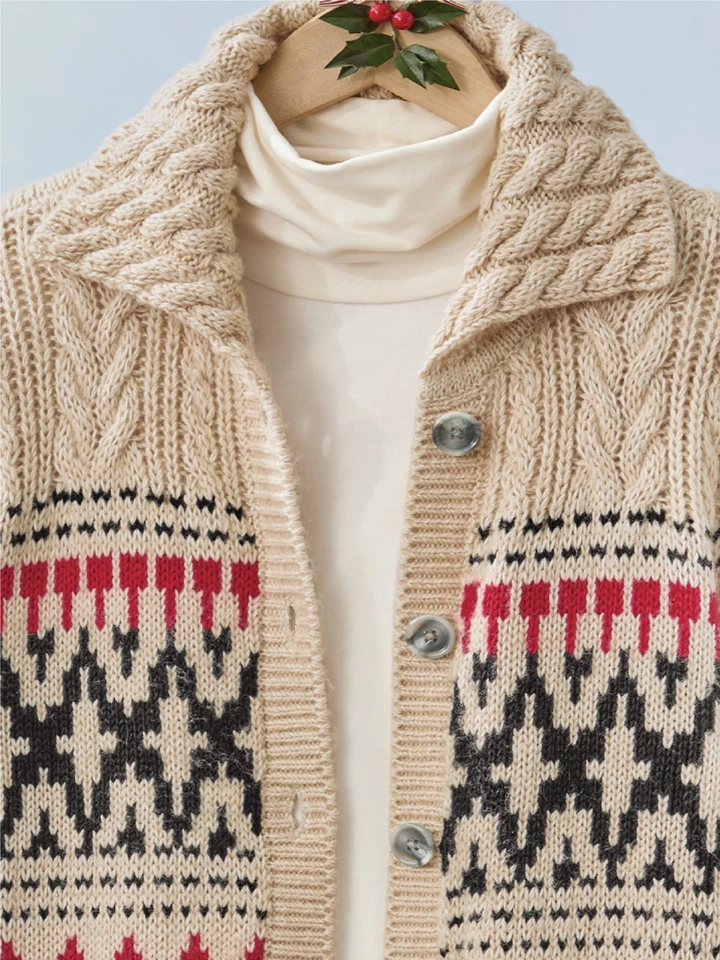 Chaqueta Suéter Coldwater Creek Aspen Trails Color Marfil Multi Foto 3 de 4