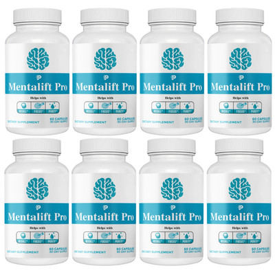 Mentalift Pro- Brain Health Supplement, Focus & Recall Support- 8 Bottles