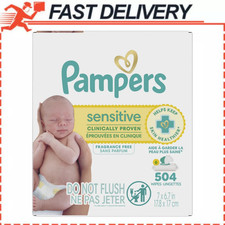 2 Pack - Pampers Sensitive Water Based Baby Wipes 504 Count Wipes 1008 Total New