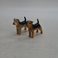 Beswick Airedale Terrier Figurines Glazed Porcelain Pair Ornaments 11 cm