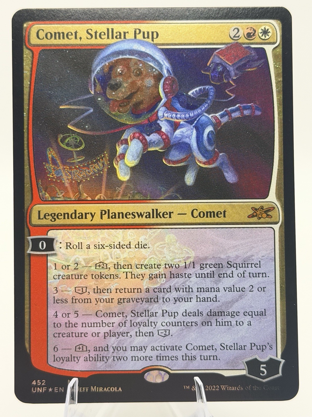 Comet, Stellar Pup Borderless GALAXY FOIL 452 Legendary Unfinity MTG NM