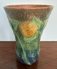Roseville Pottery Sunflower 7" Bulbous Bottom Flared Neck Vase Shape 487-7