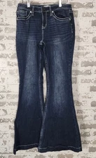 Shyanne Jeans Womens Western Flare Leg Mid Rise Size 30x34 Inseam Measures 33